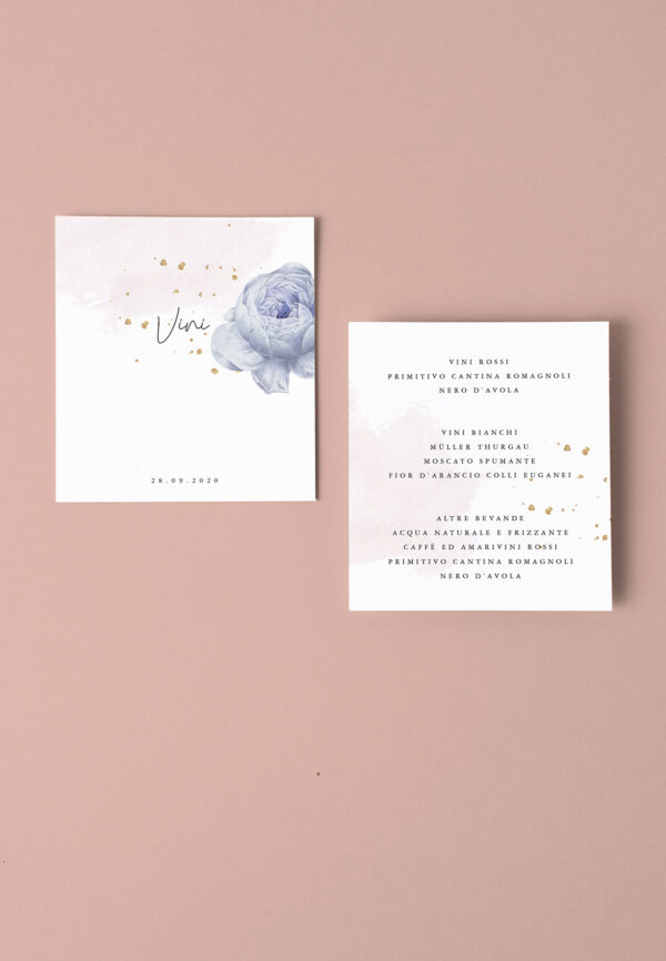 Rose Gold Menù Carta Vini