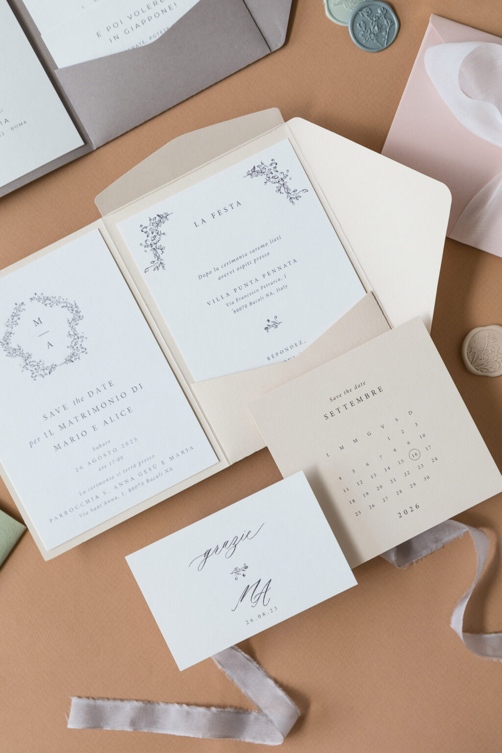Partecipazioni Matrimonio Personalizzabili In Stile Greenery, 10 Pezzi Con Invito E Fascetta, Carta Kraft, Pocketfold Fai Da Te