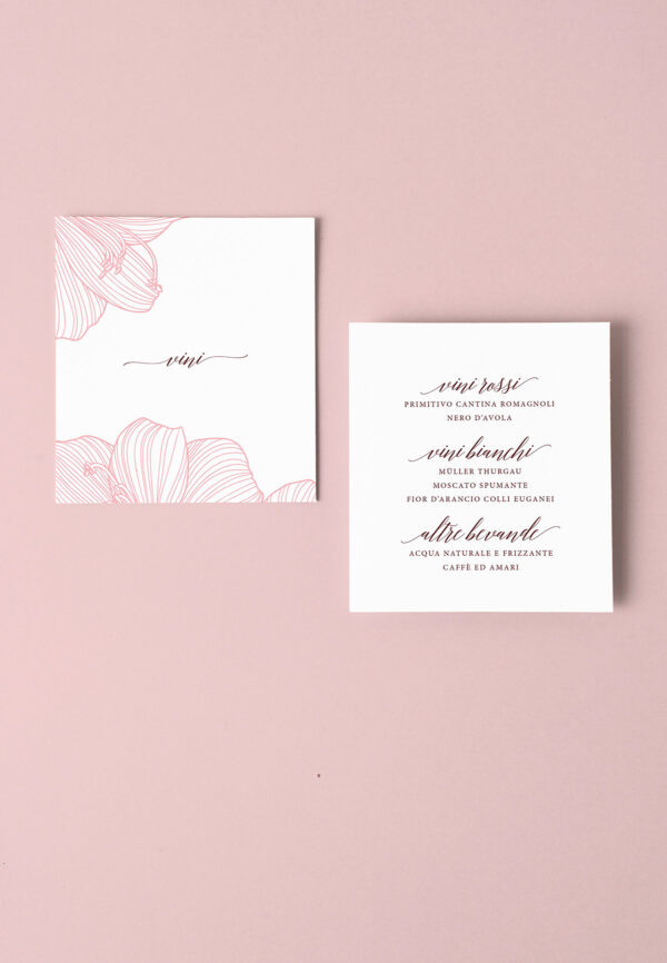 new elegance Menù Carta Vini