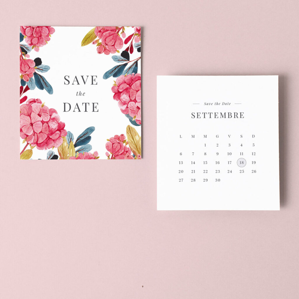 save the date ortensia per partecipazioni di nozze last minute