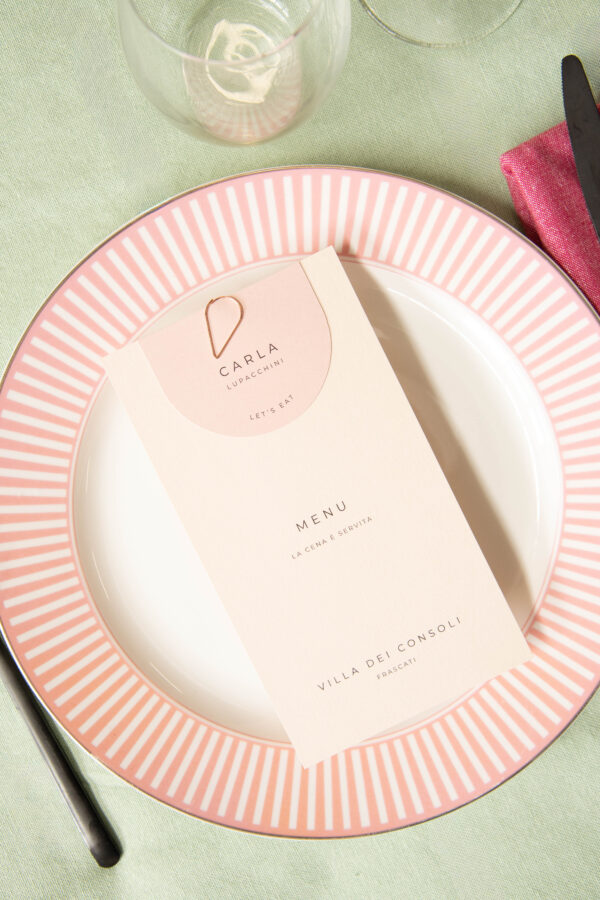 Menu Pochette con segnaposto