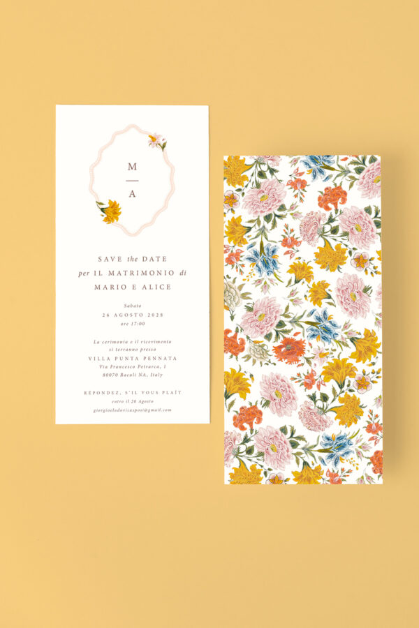 Partecipazione di Matrimonio Essential Verticale Cassandra