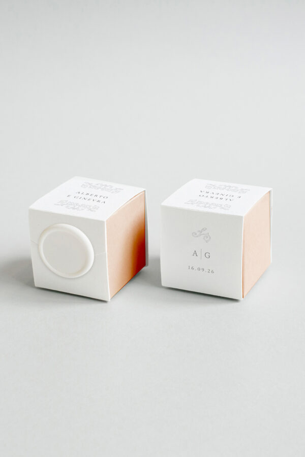 Scatolina Portaconfetti Bicolore Simple con Ceralacca Abigail