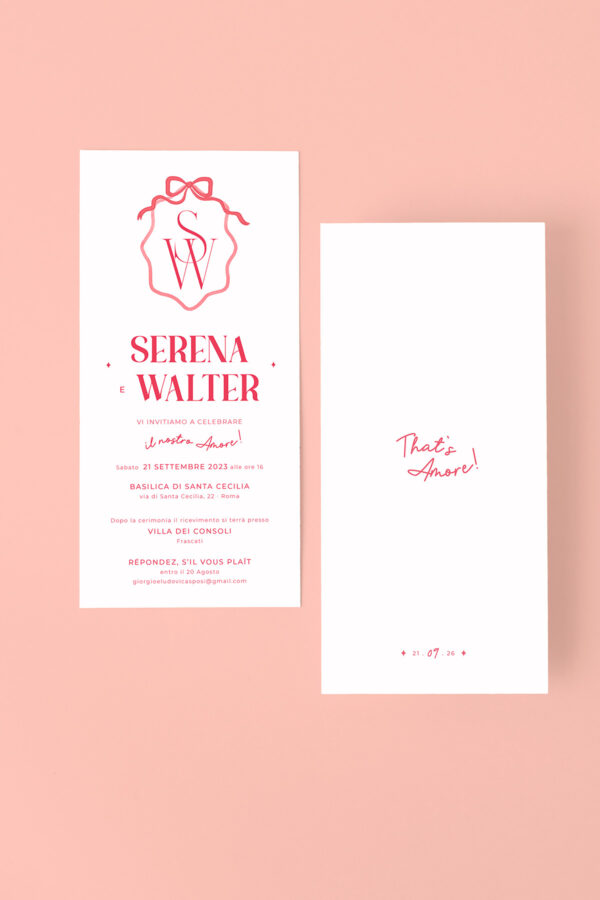 Partecipazione di Matrimonio Essential Verticale delia