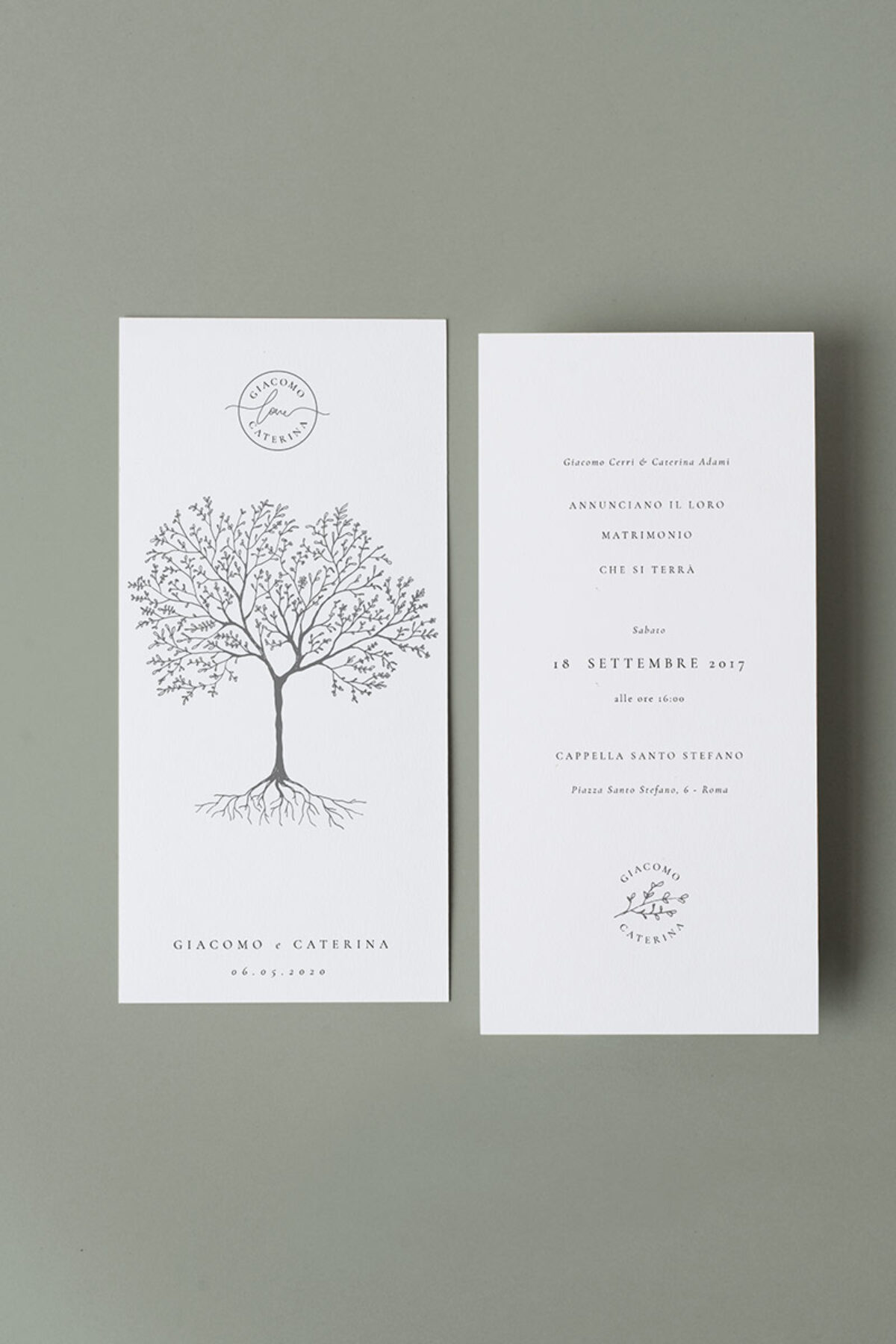 Partecipazione di Matrimonio Albero della vita Essential Verticale