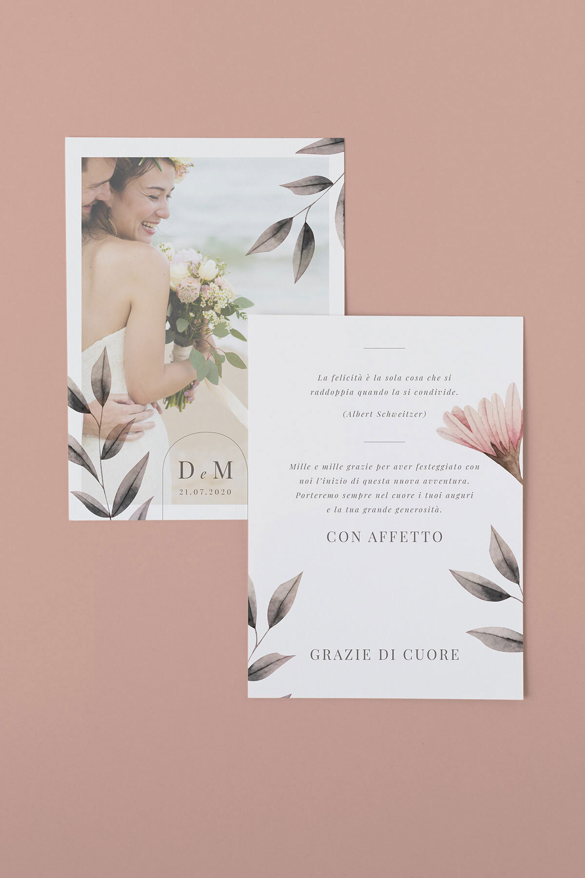 Biglietto Di Ringraziamento Fotografico Blush