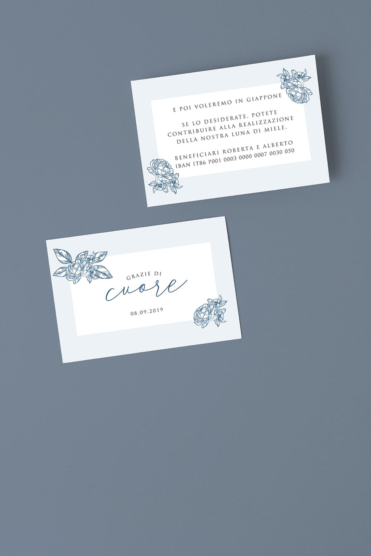 Biglietto Separato Blu Vintage