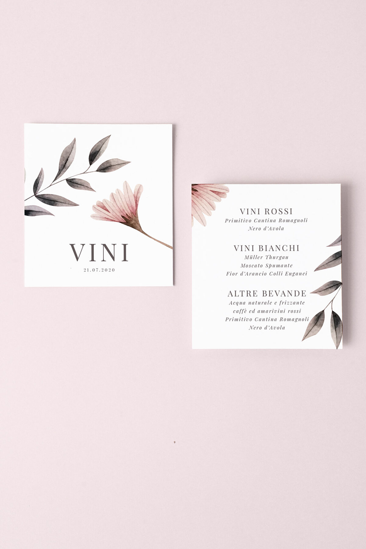 Menu Carta dei Vini Blush
