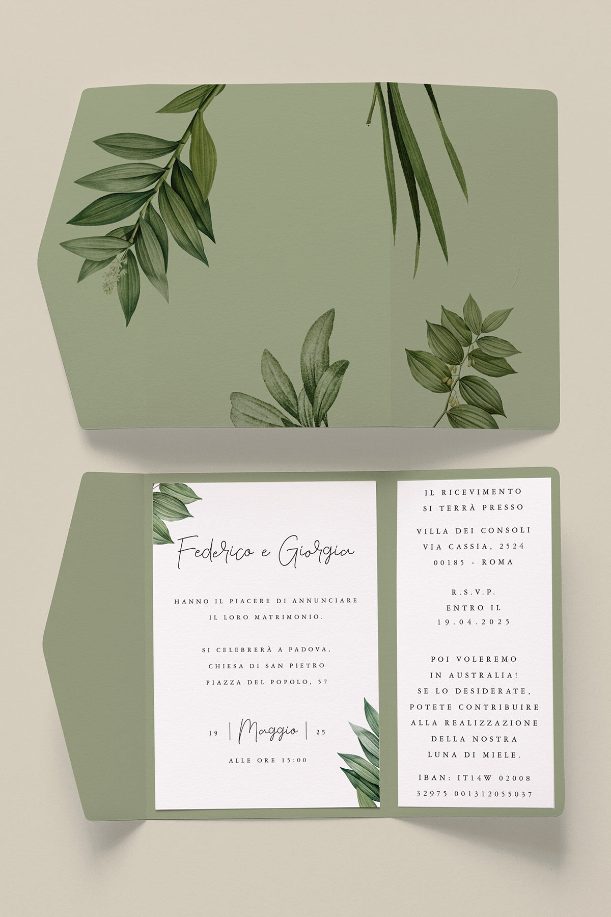 Partecipazione Nozze Cofanetto Easy Botanico