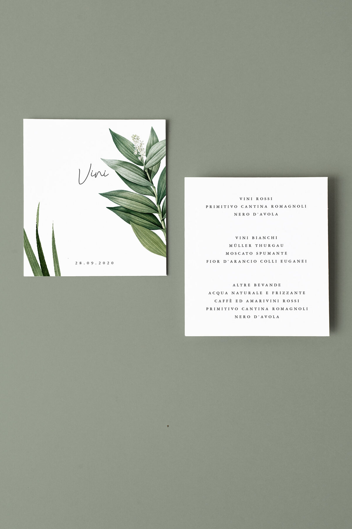 Menu Carta dei Vini Botanico