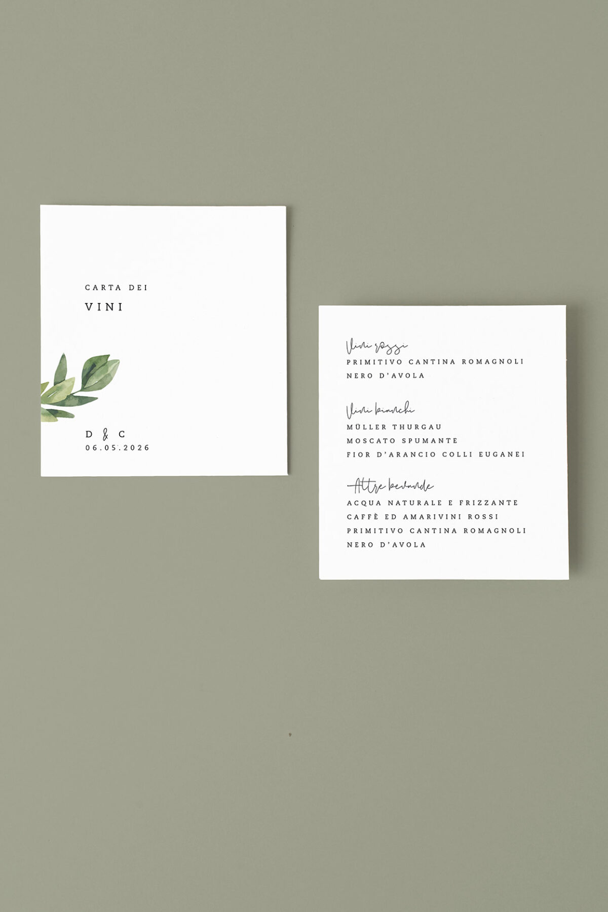 Menu Carta dei Vini Bucolica