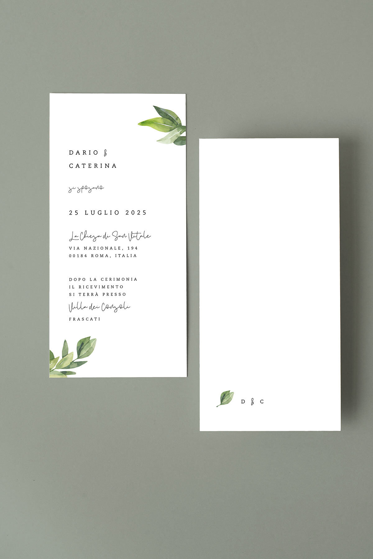 Partecipazione di Matrimonio Bucolica Essential Verticale