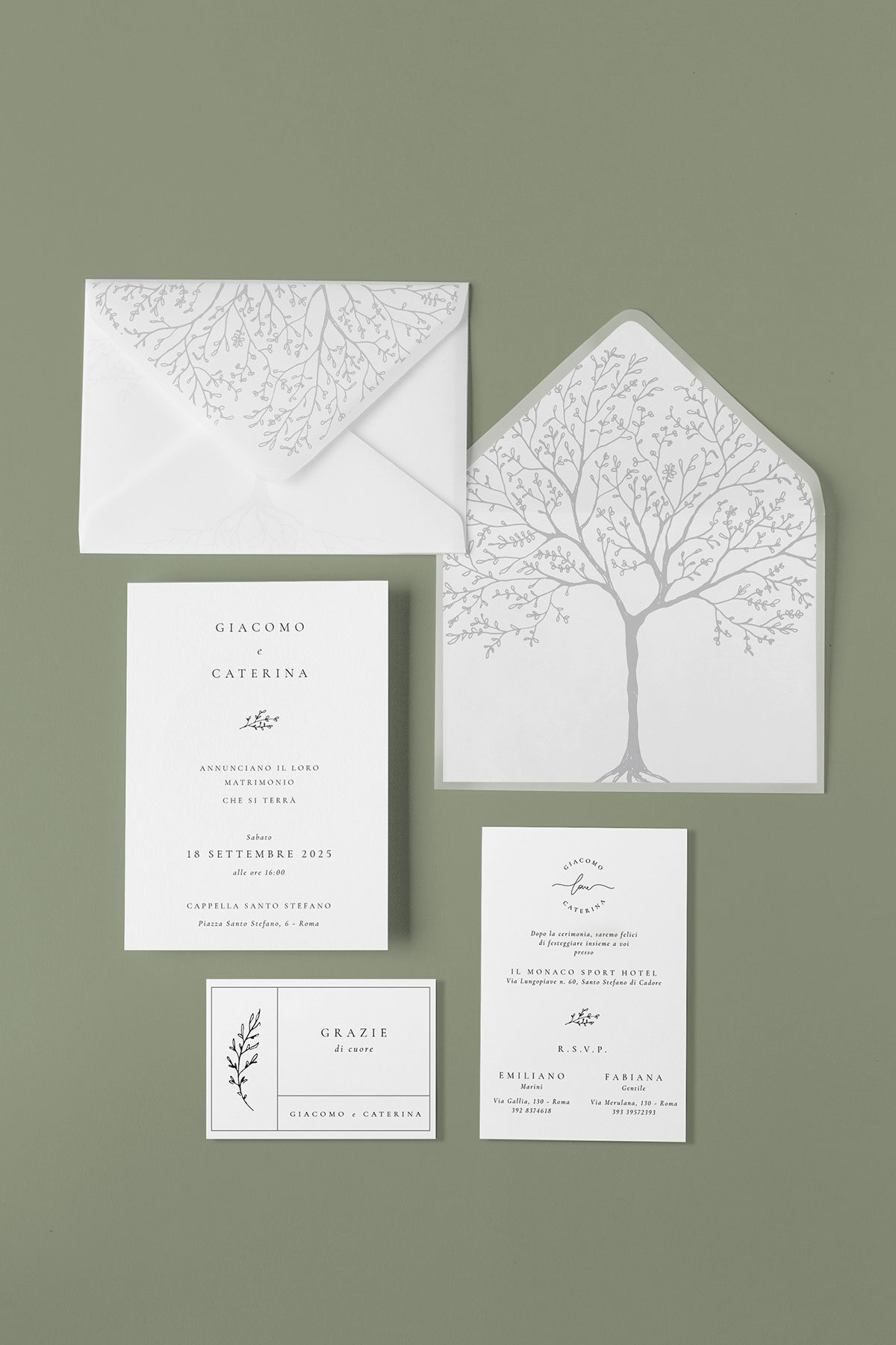 Partecipazione Vellum con Liner Albero della Vita