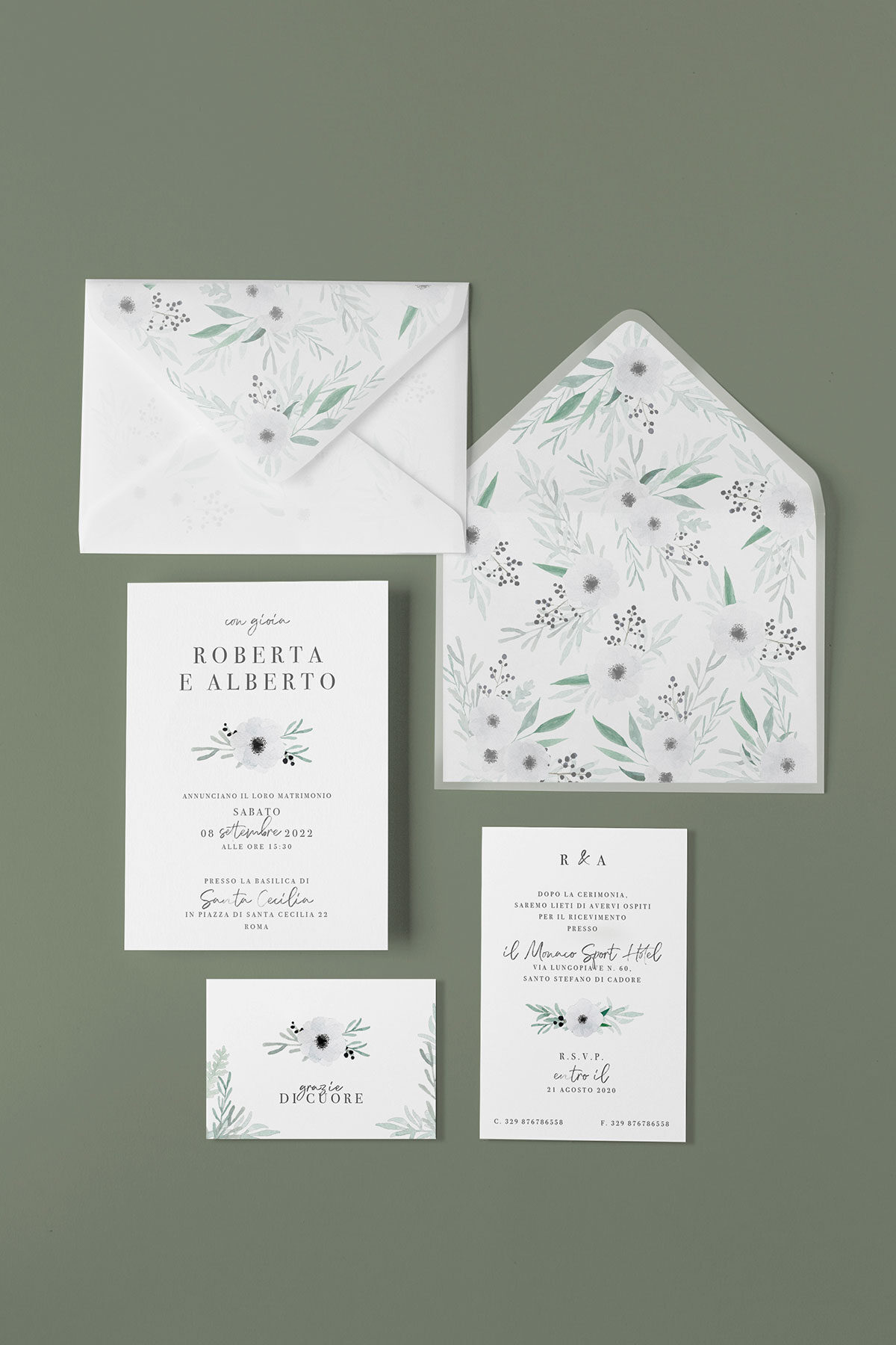 Partecipazione Vellum con Liner Anemoni