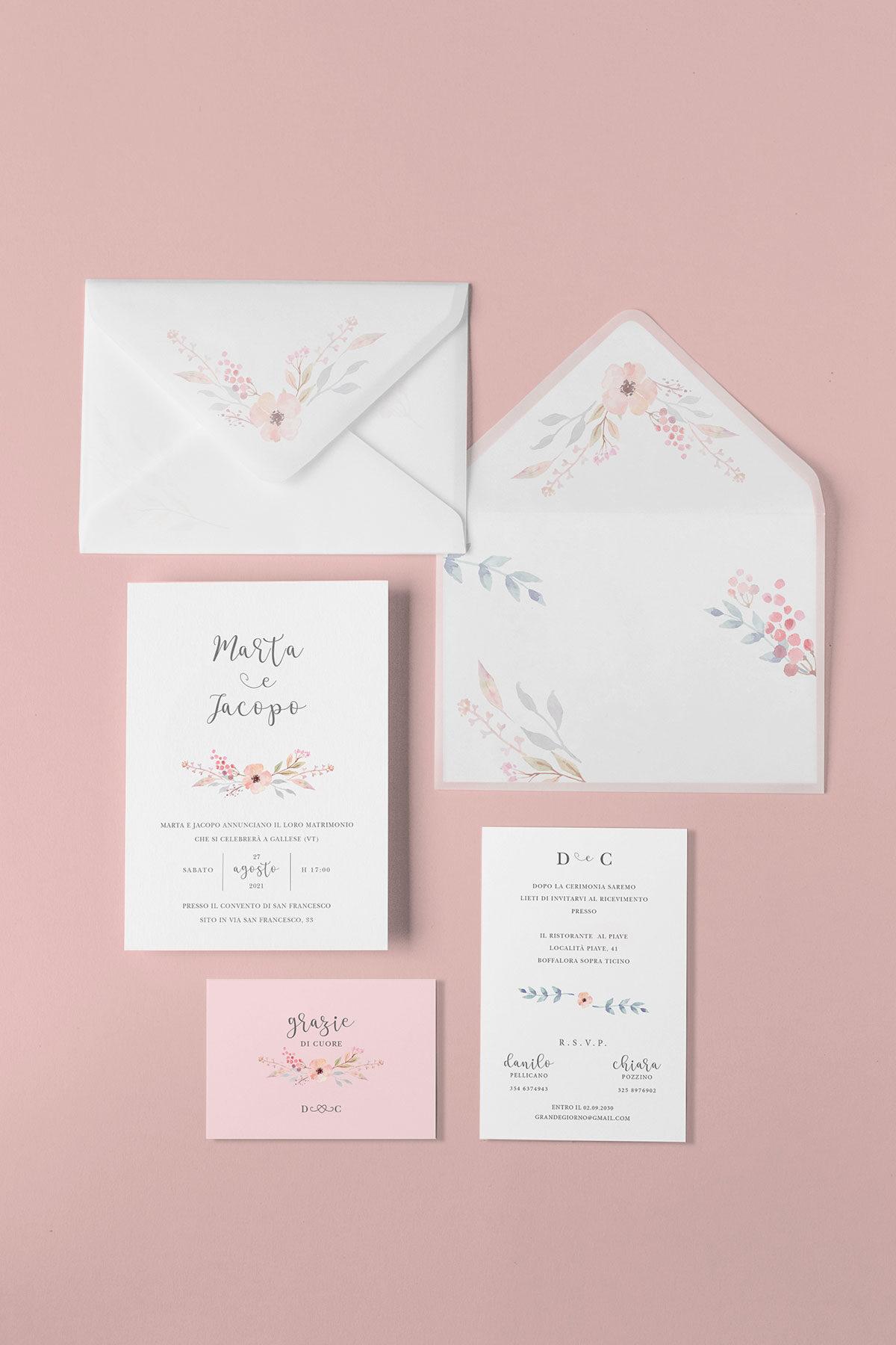Partecipazione Vellum con Liner Bloom