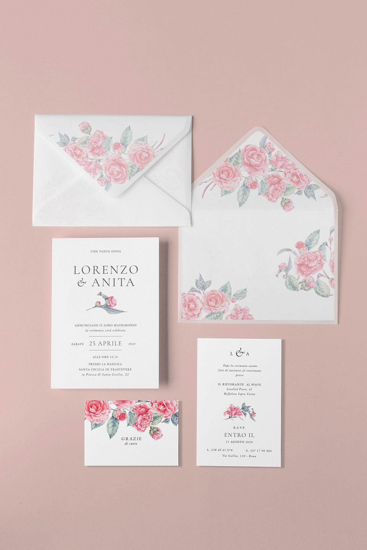 Partecipazione Vellum con Liner Camelie