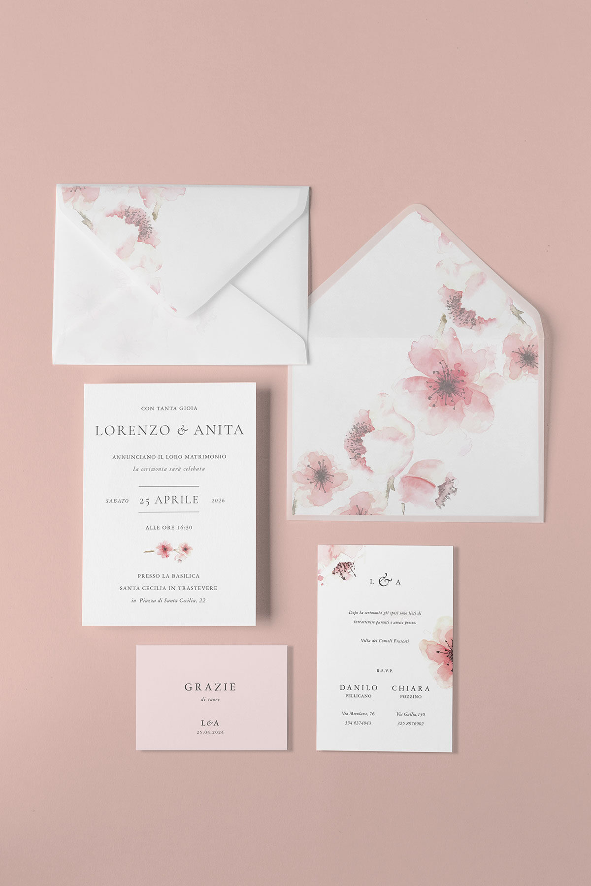 Partecipazione Vellum con Liner Ciliegio