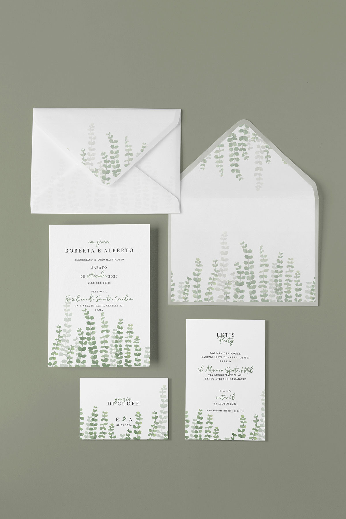 Partecipazione Vellum con Liner Edera