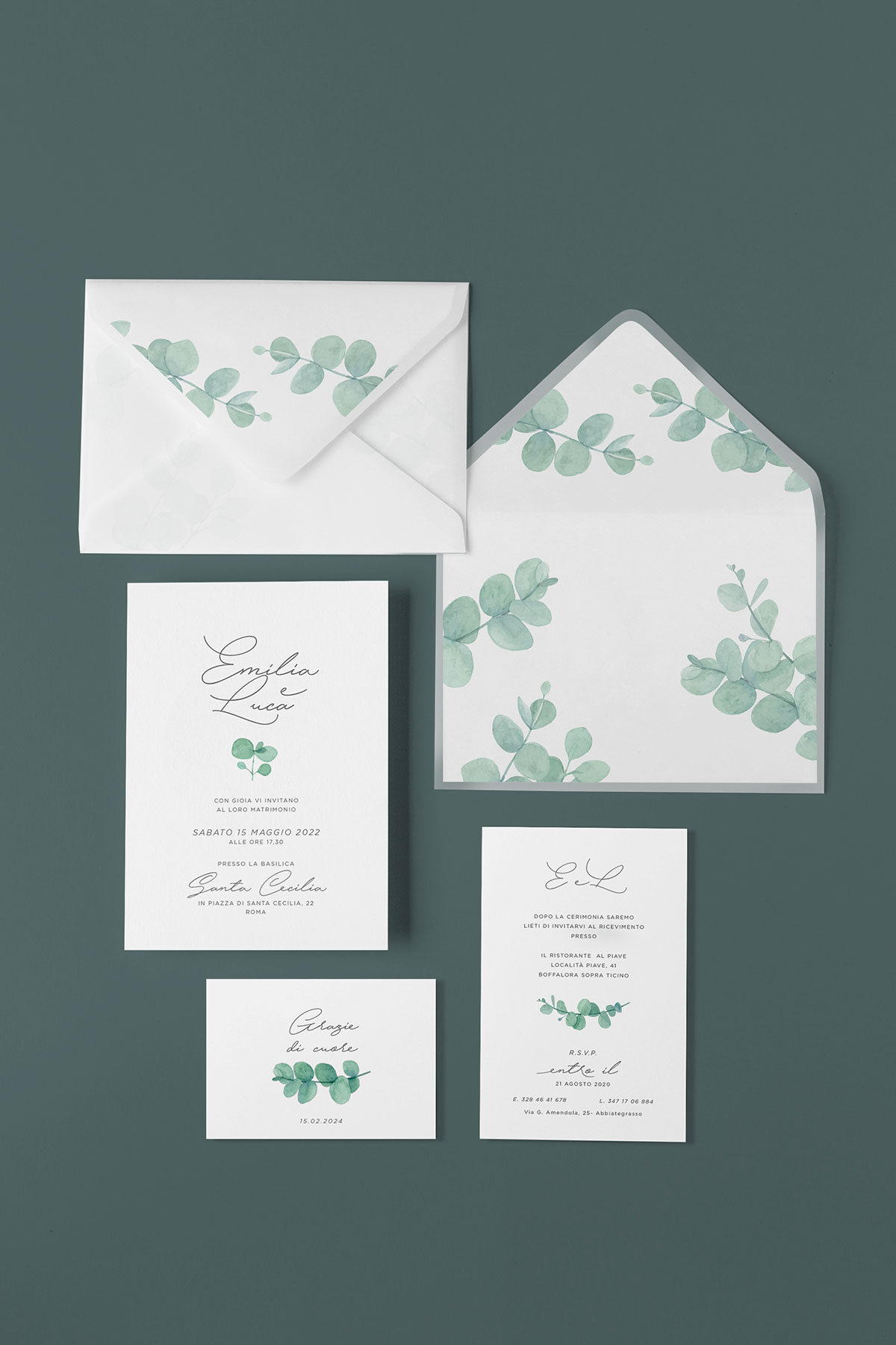 Partecipazione Vellum con Liner Eucalipto