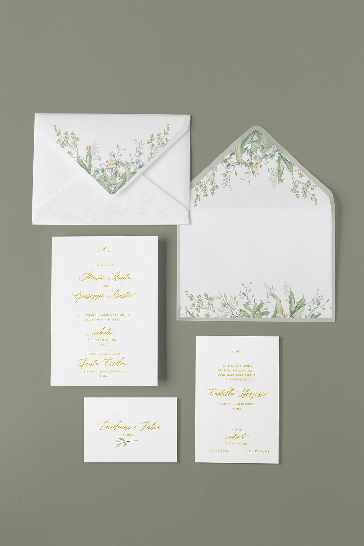 Partecipazione Vellum con Liner Golden