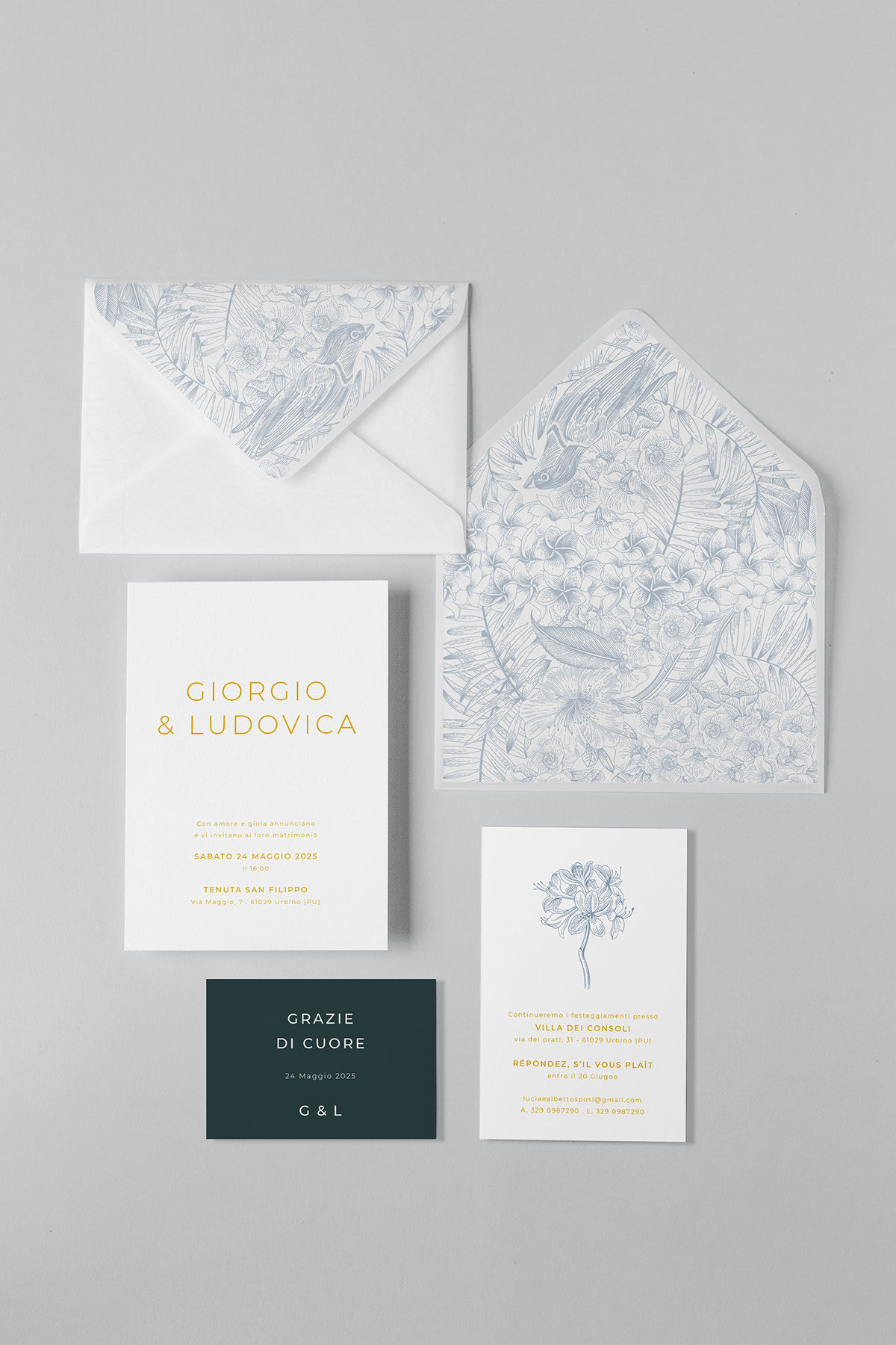 Partecipazione Vellum con Liner Lilibet Royal Green