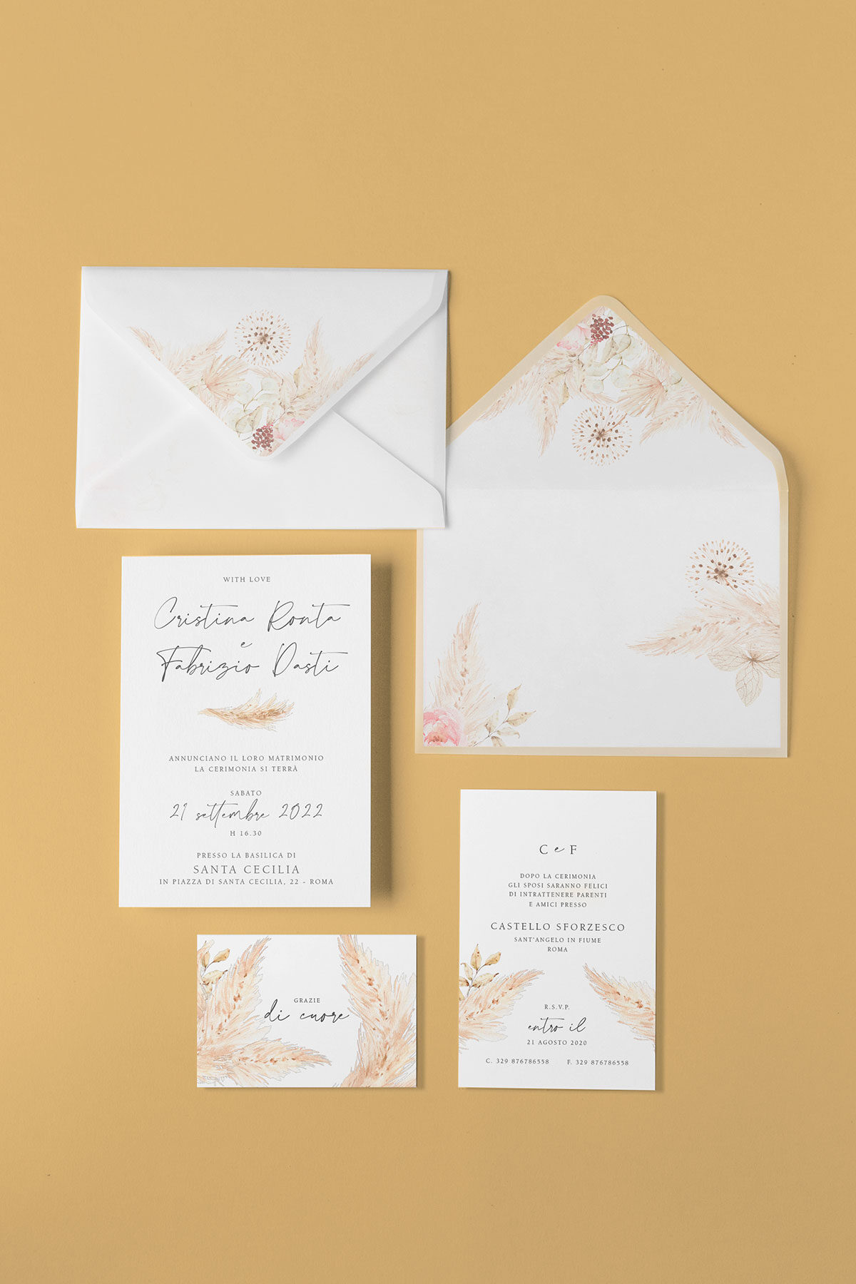 Partecipazione Vellum con Liner Pampas
