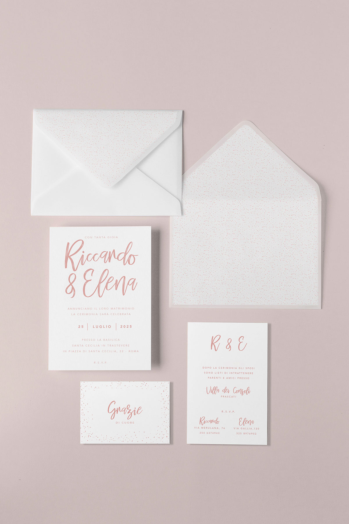 Partecipazione Vellum con Liner Romantica