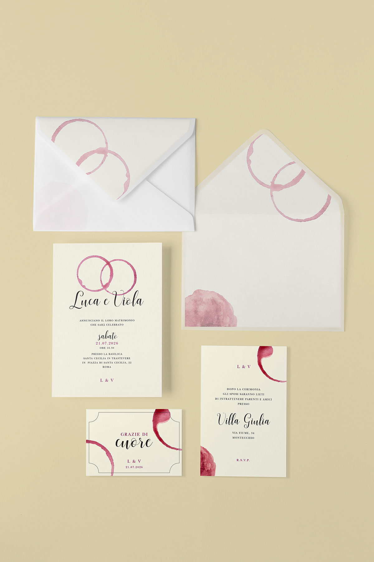 Partecipazione Vellum con Liner Vino