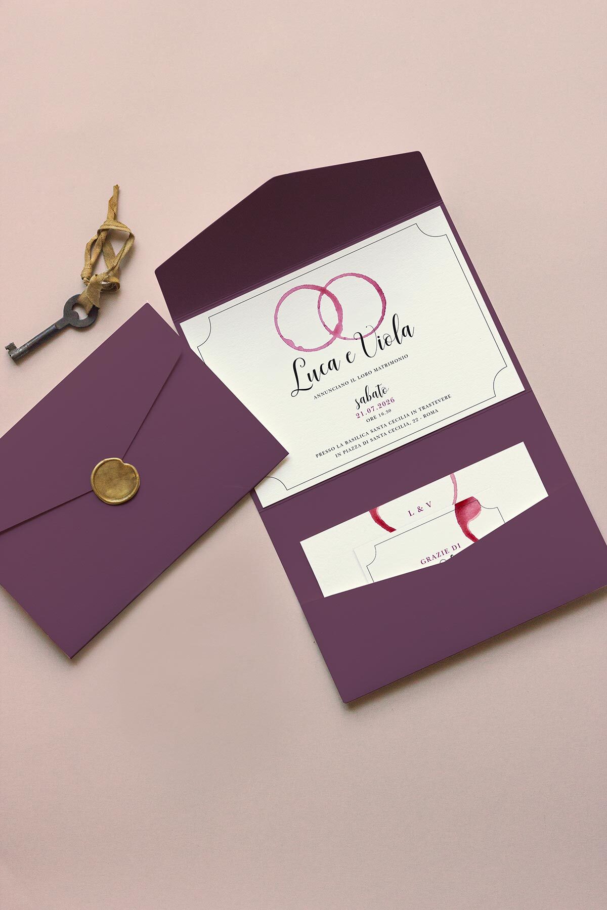 Partecipazione Cofanetto Orizzontale Vino