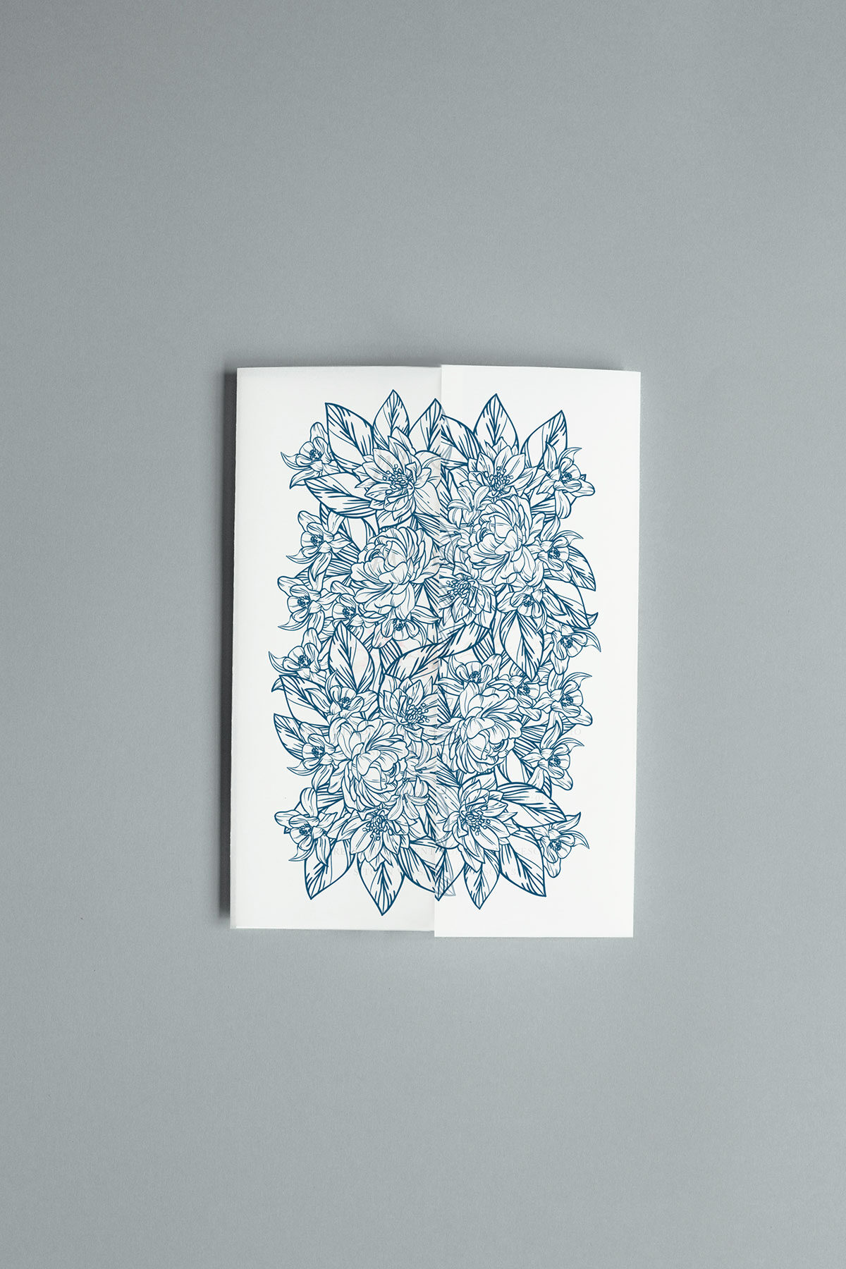 Partecipazione Trasparente Cofanetto Semplice Blu Vintage