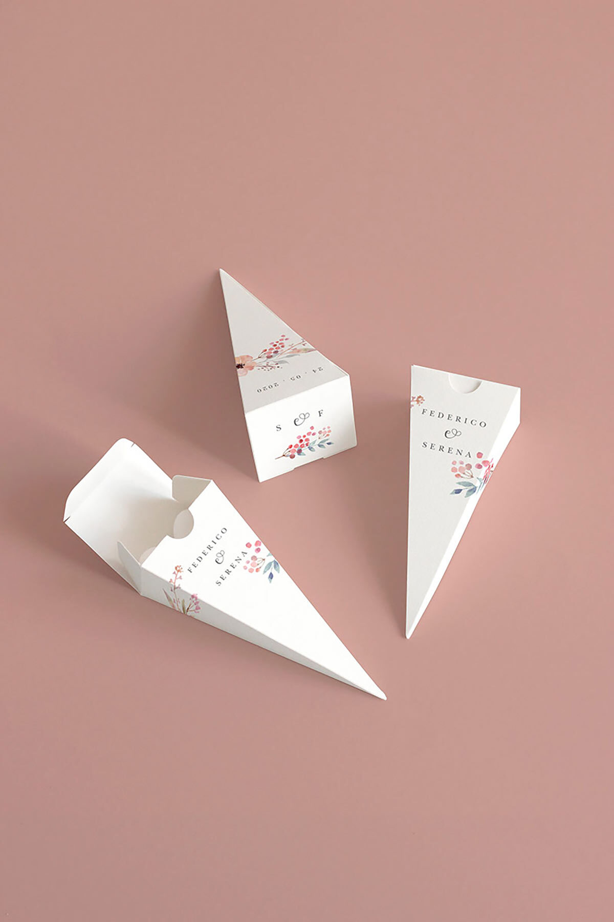 Cono Portariso A Piramide Stampato Bloom