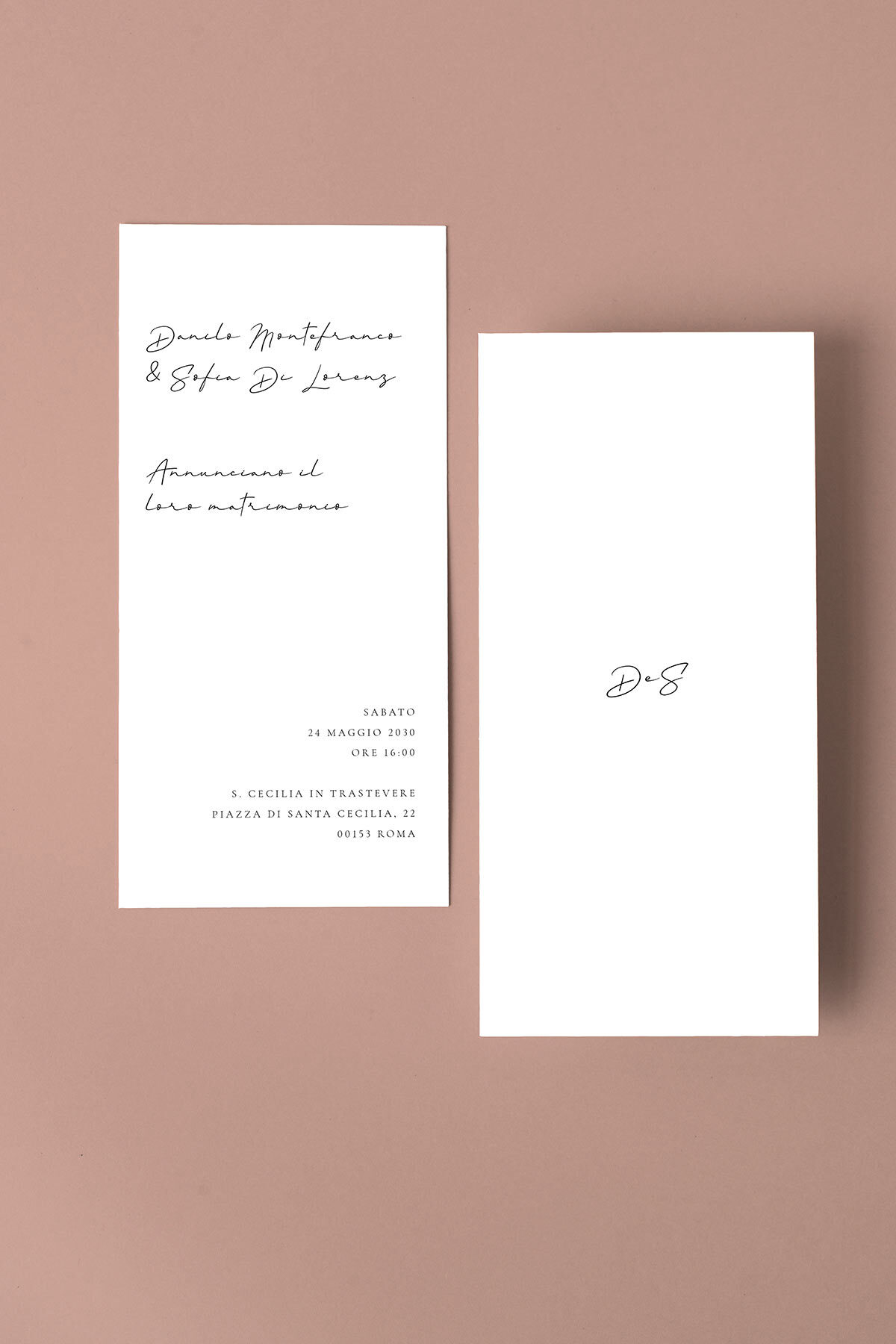 Partecipazione di Matrimonio Dear Diary Essential Verticale