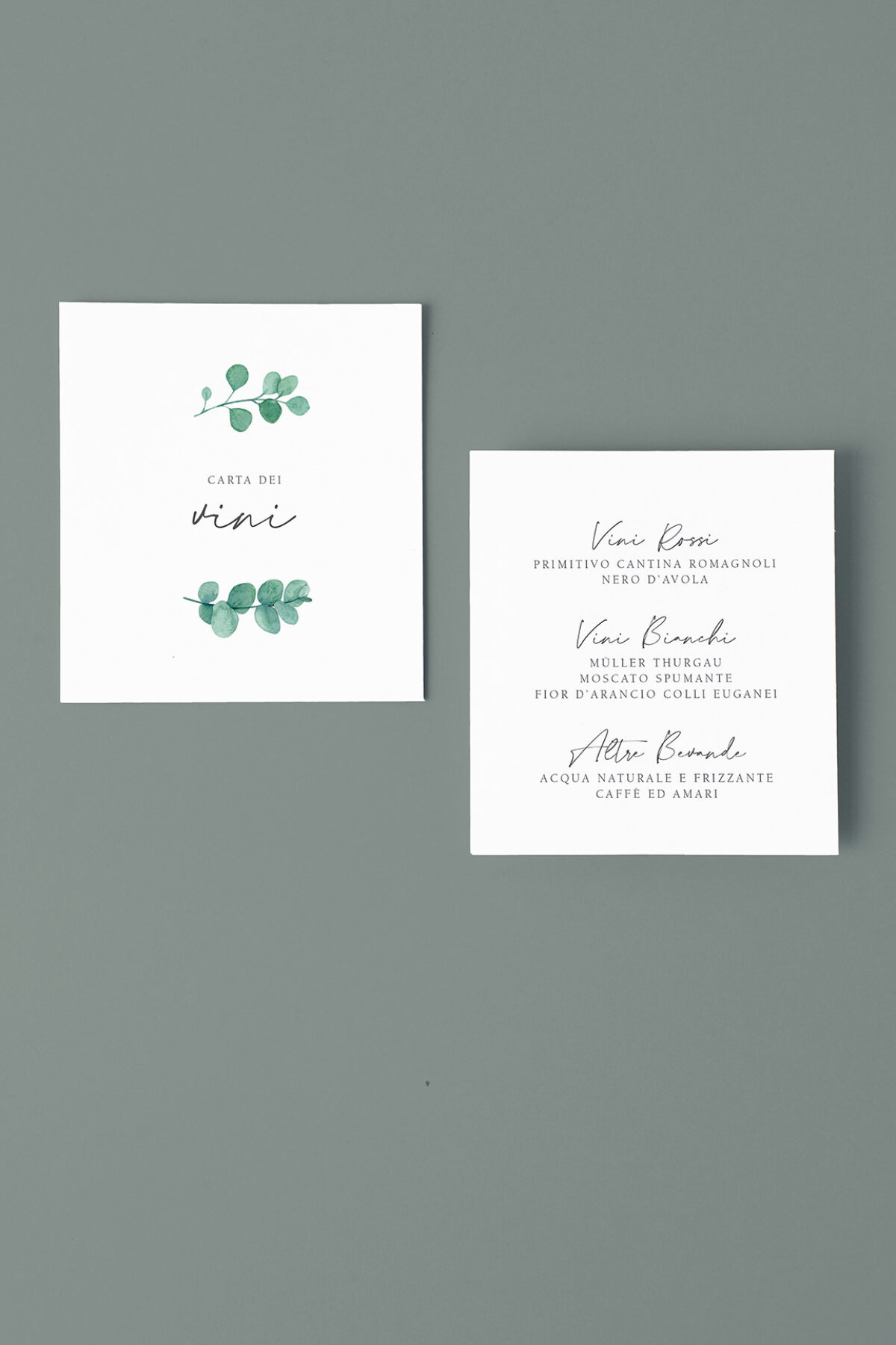 Menu Carta dei Vini Eucalipto