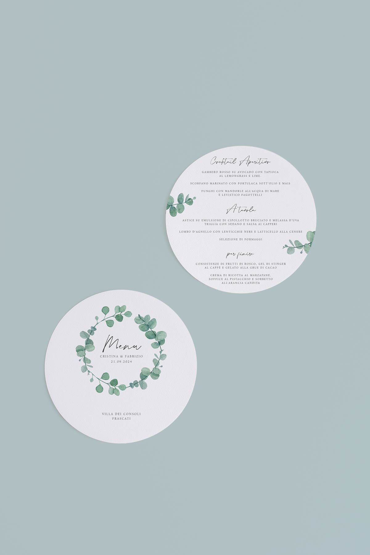Menu Tondo Eucalipto