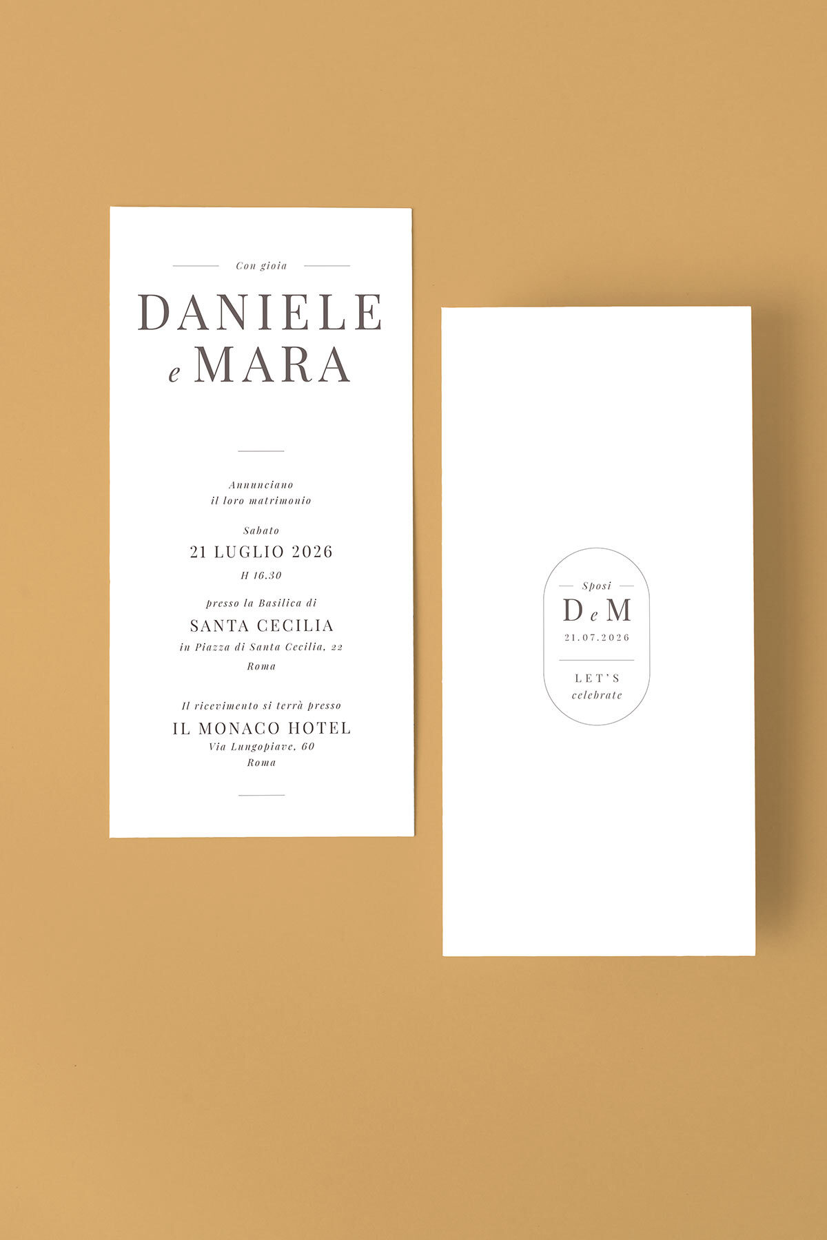 Partecipazione di Matrimonio Geometrico Essential Verticale