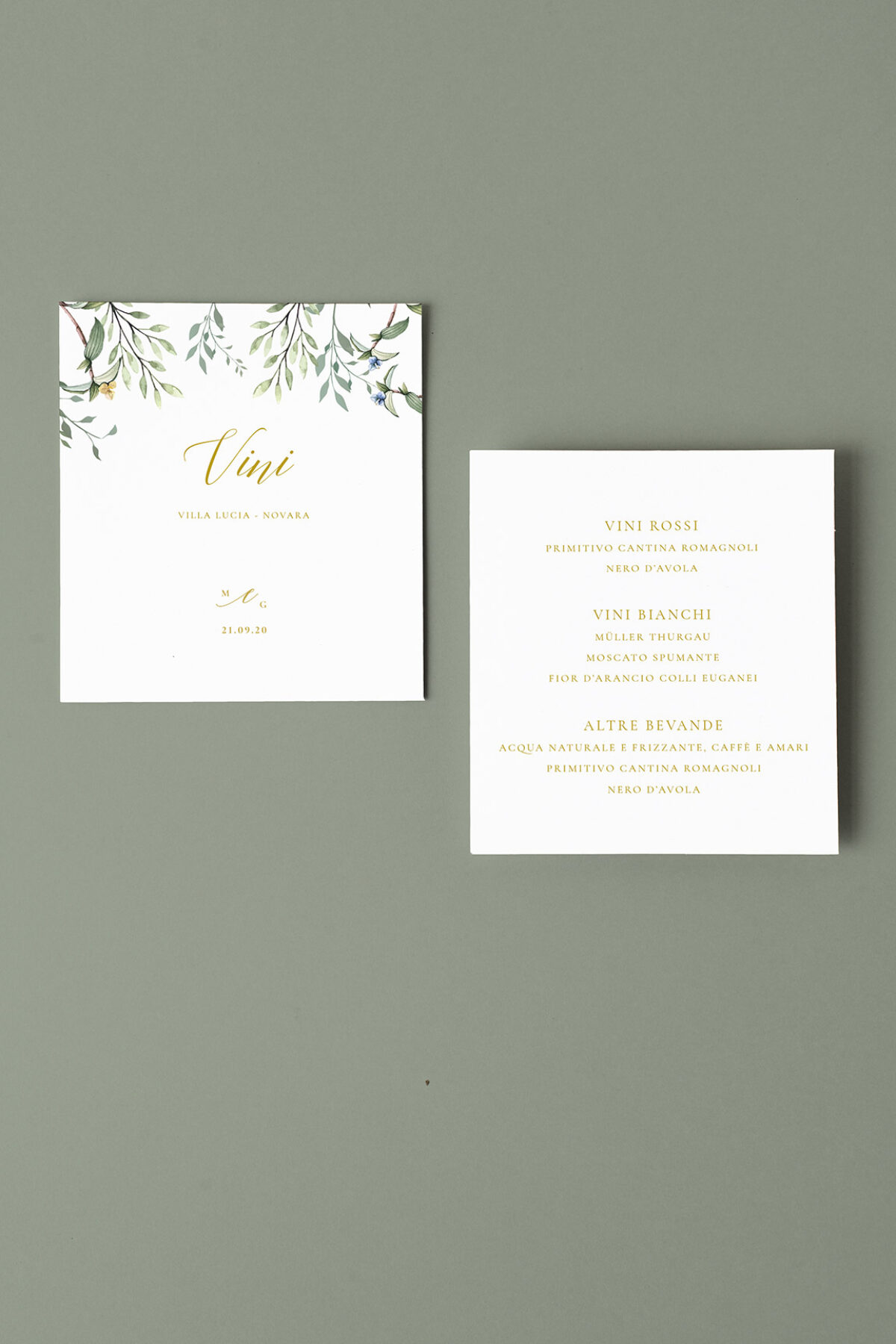 Menu Carta dei Vini Golden