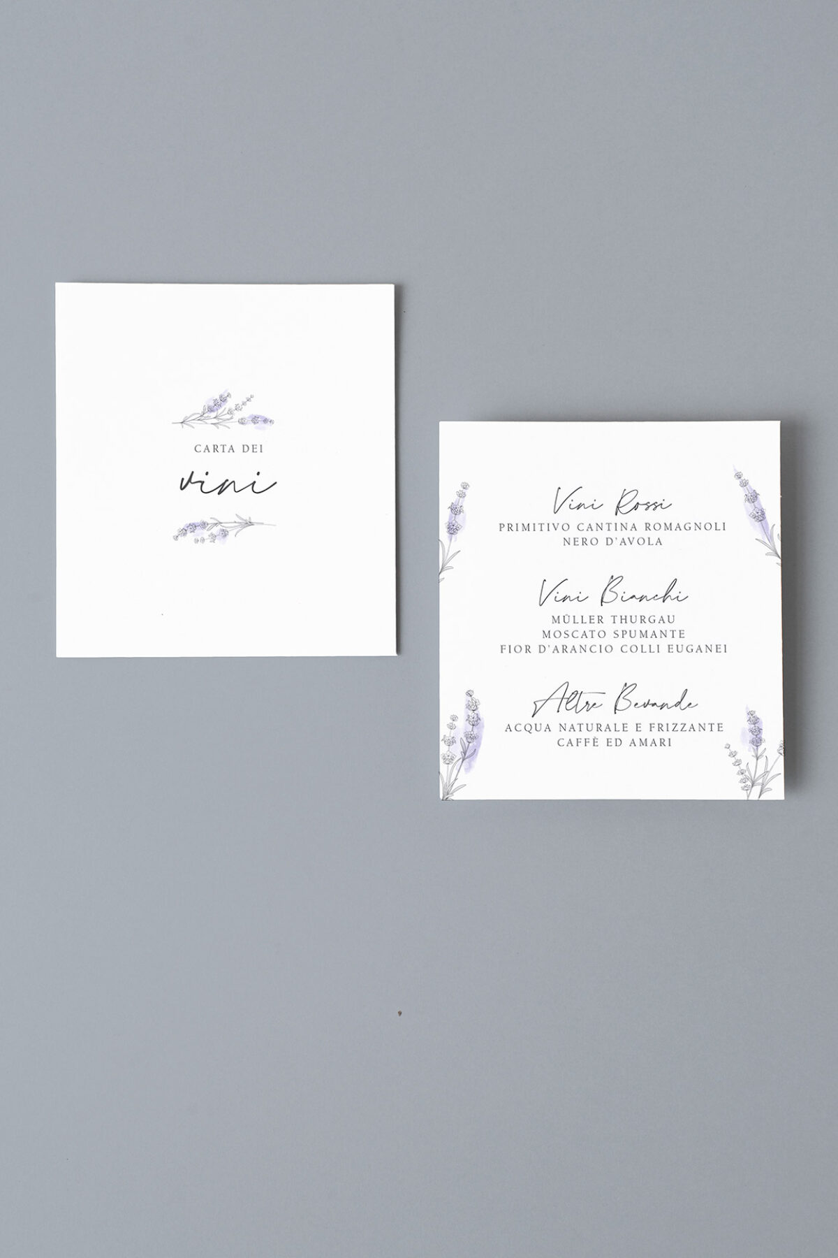 Menu Carta dei Vini Lavanda