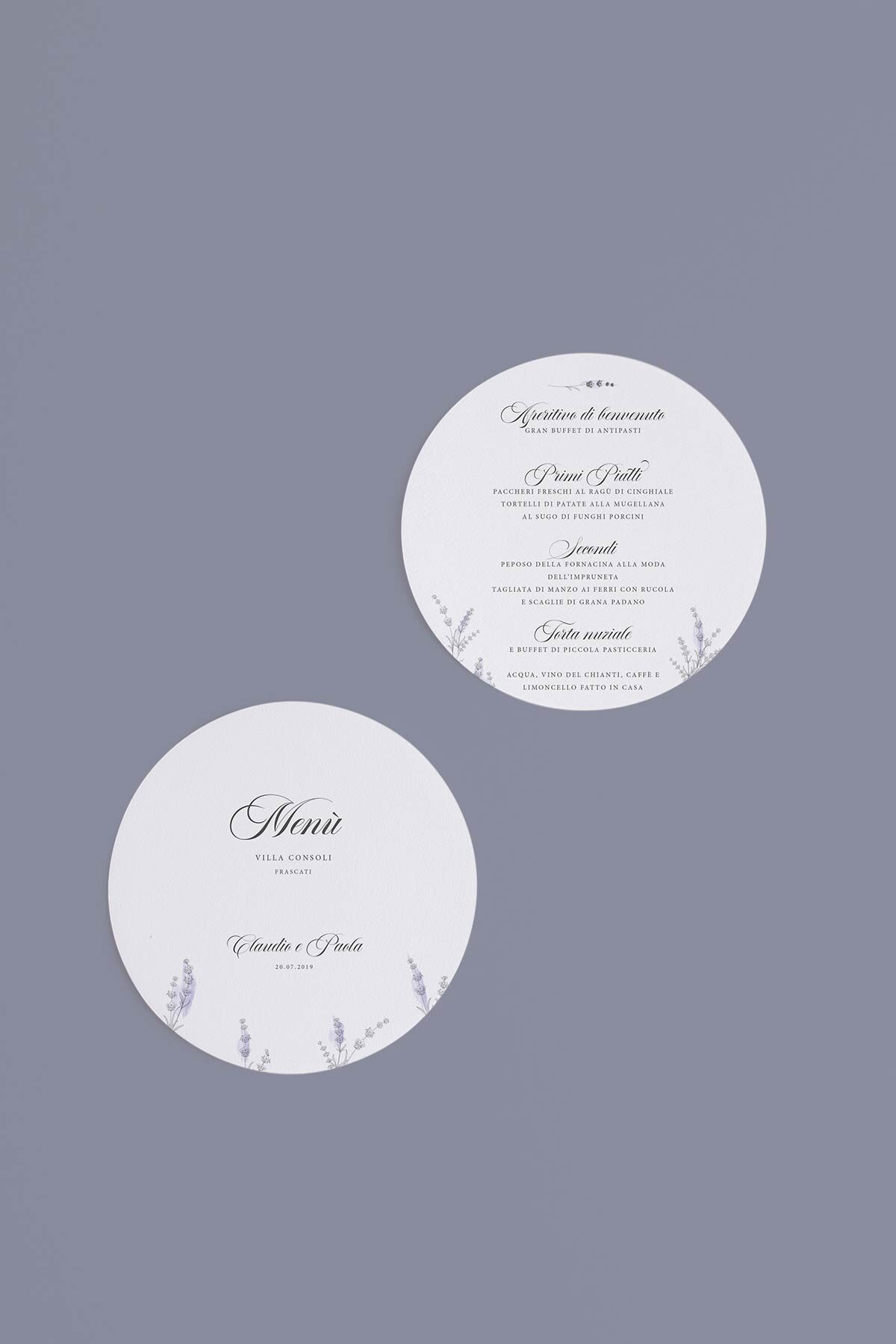 Menu Tondo Lavanda