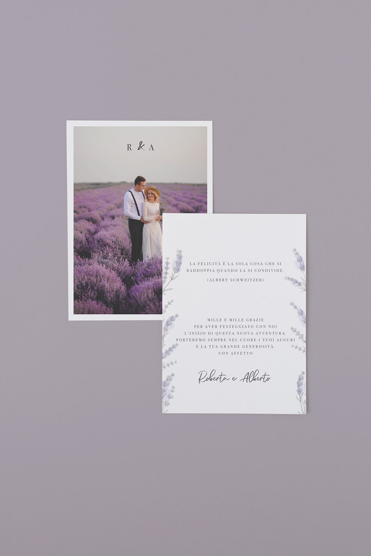Biglietto Di Ringraziamento Fotografico Lavanda