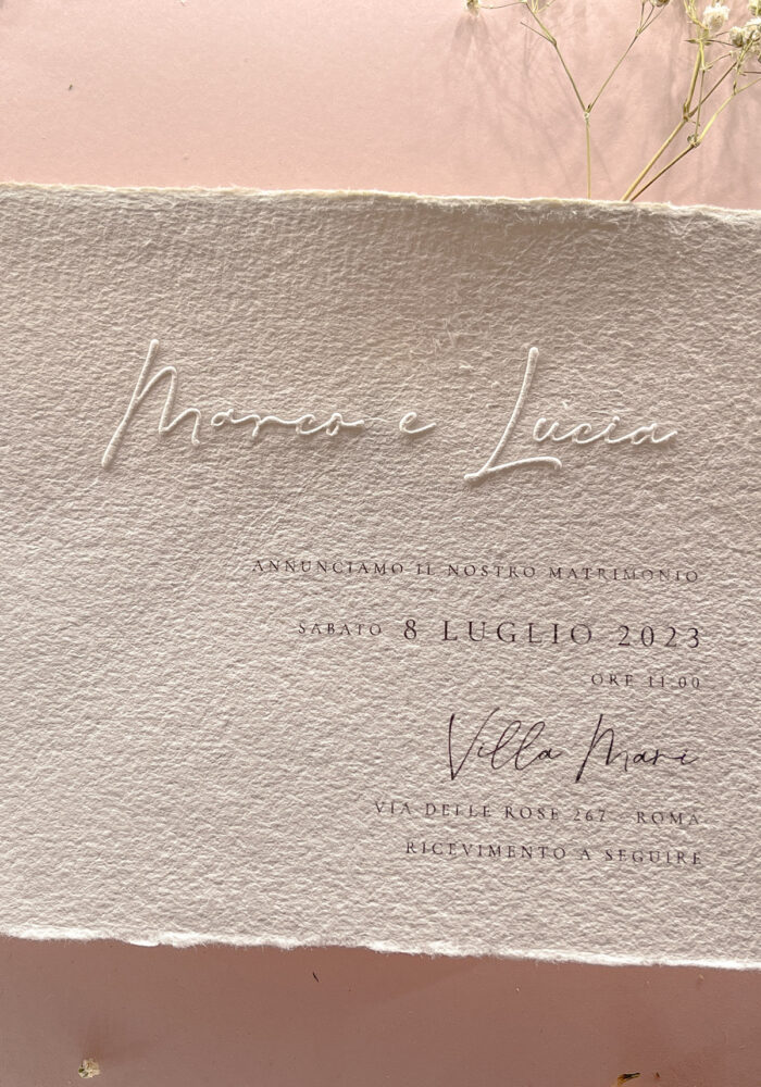 Partecipazione Letterpress Calligrafica