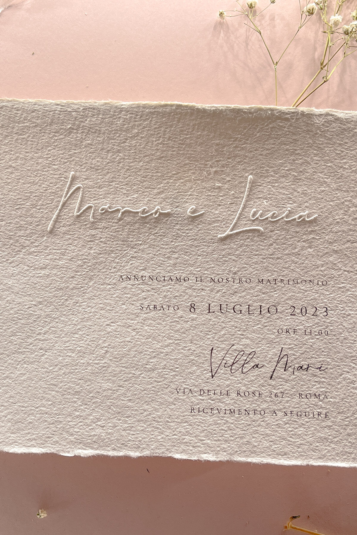 Partecipazione Letterpress Calligrafica