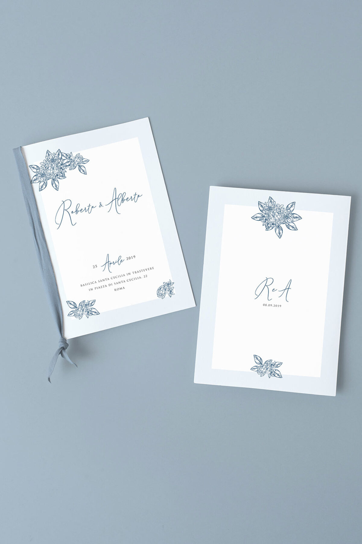 Libretto Messa Matrimonio Blu Vintage