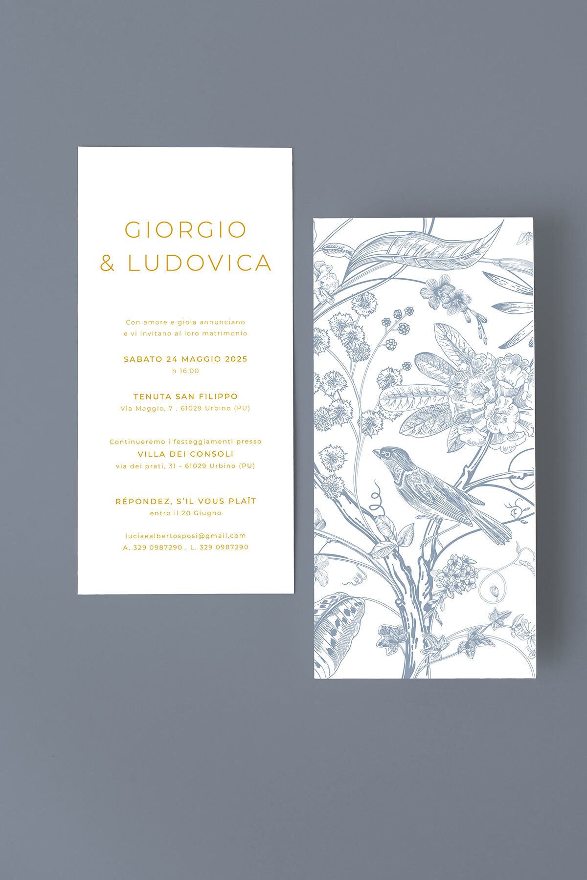 Partecipazione di Matrimonio Lilibet Verde Essential Verticale
