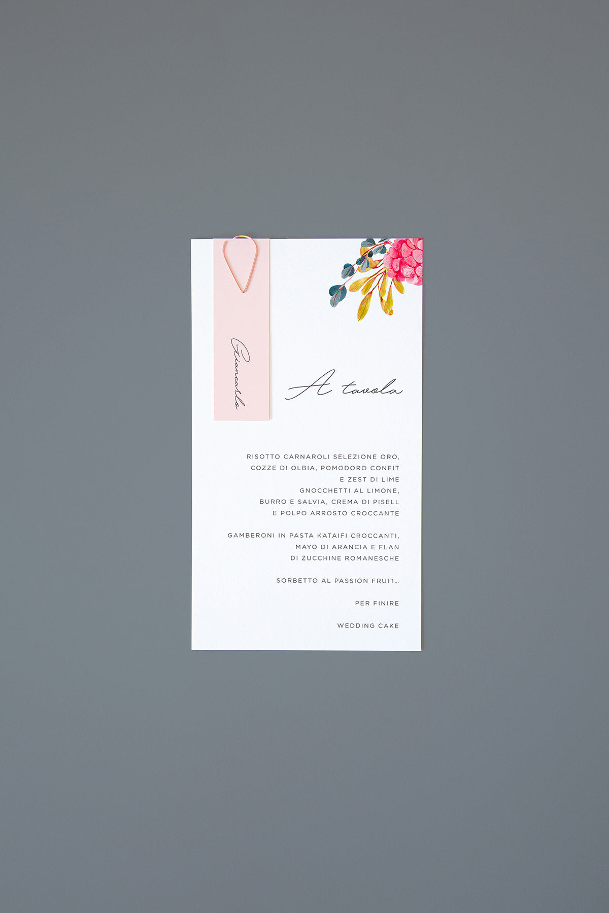 Menu con Segnaposto Ortensie Moderne