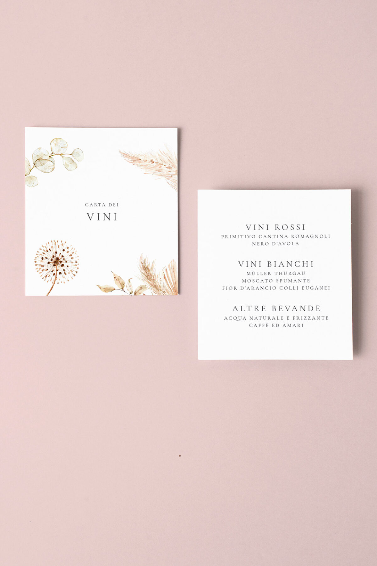 Menu Carta dei Vini Pampas