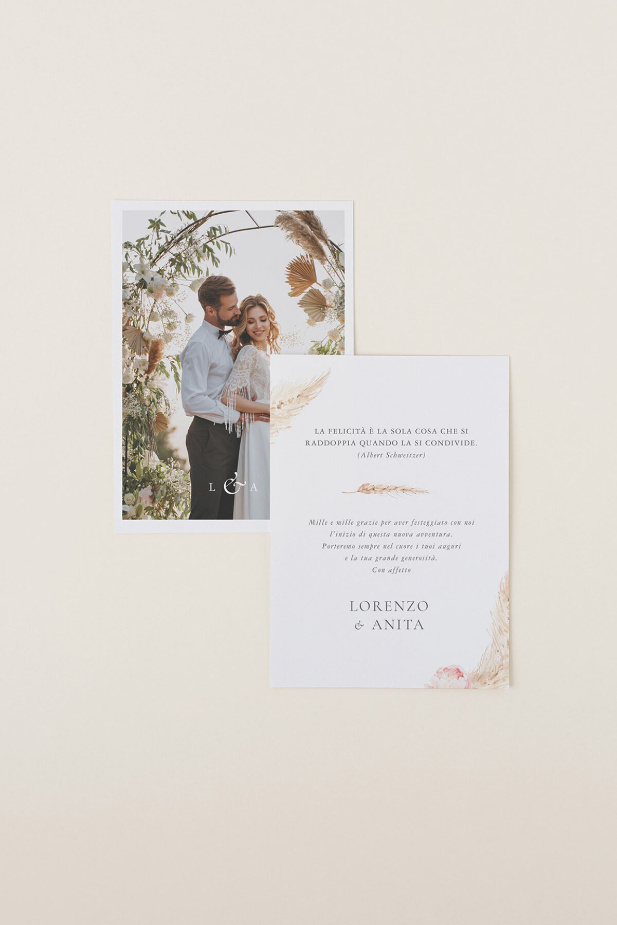 Biglietto Di Ringraziamento Fotografico Pampas