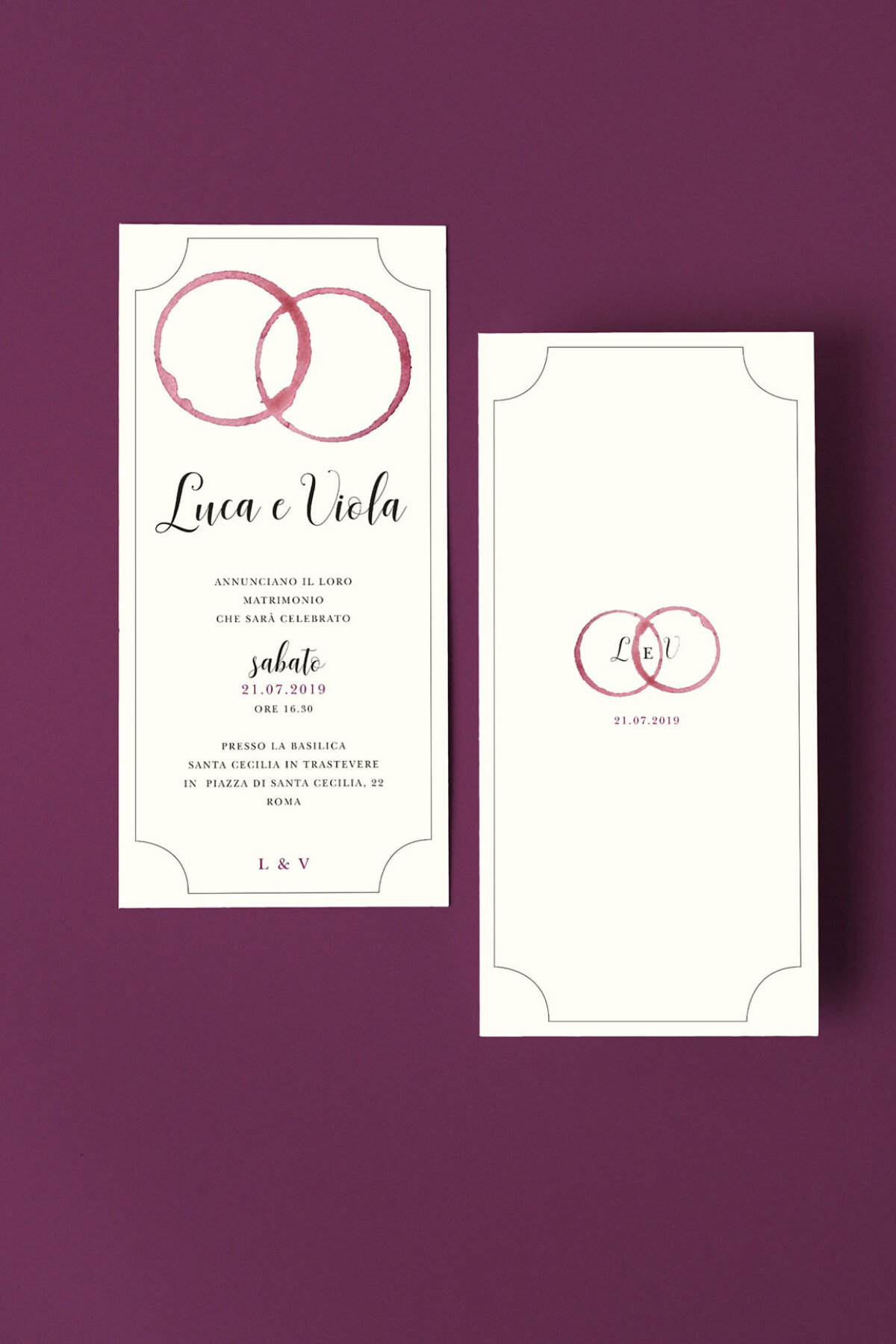 Partecipazione 10x21cm Vino