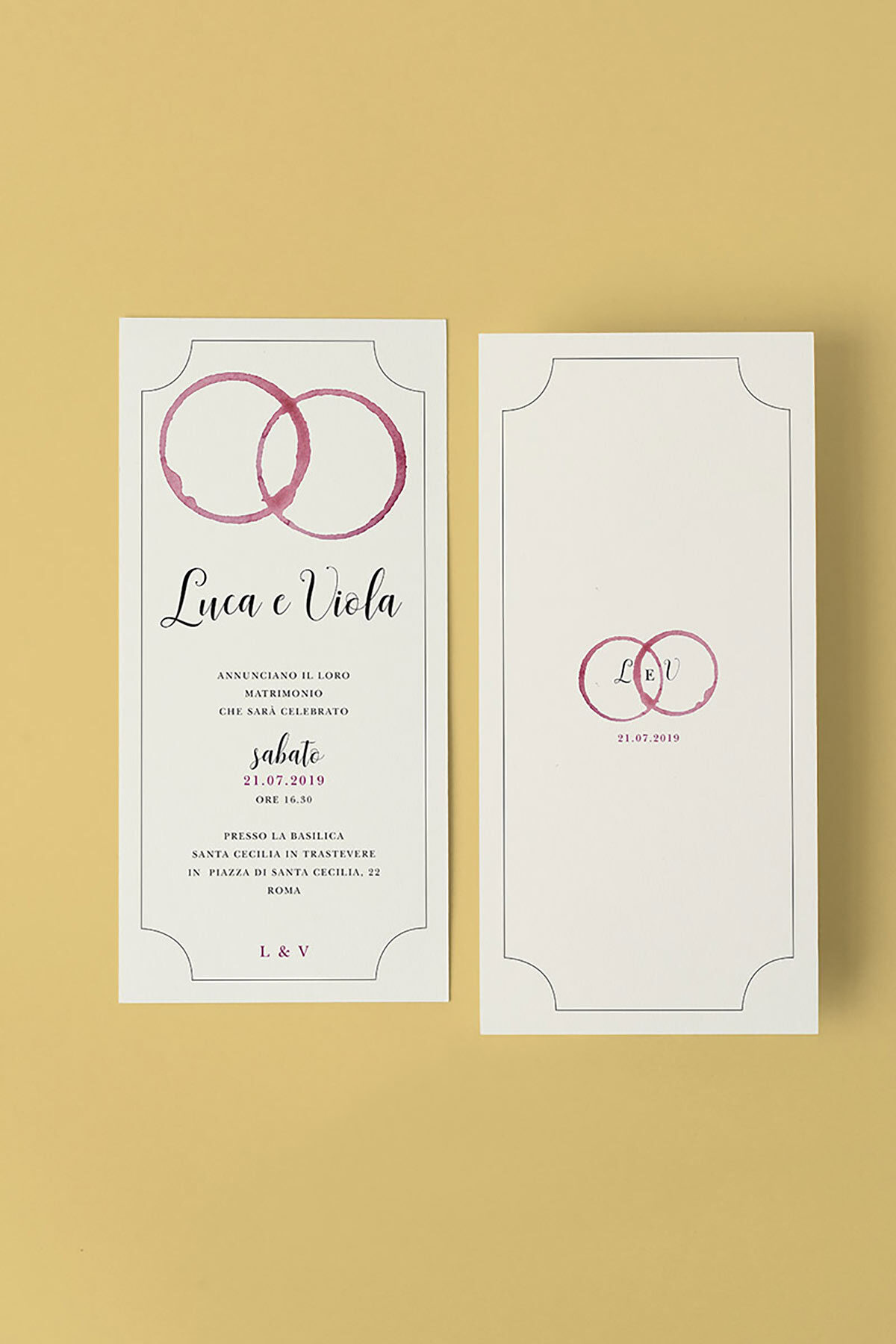 Partecipazione di Matrimonio Vino Essential Verticale