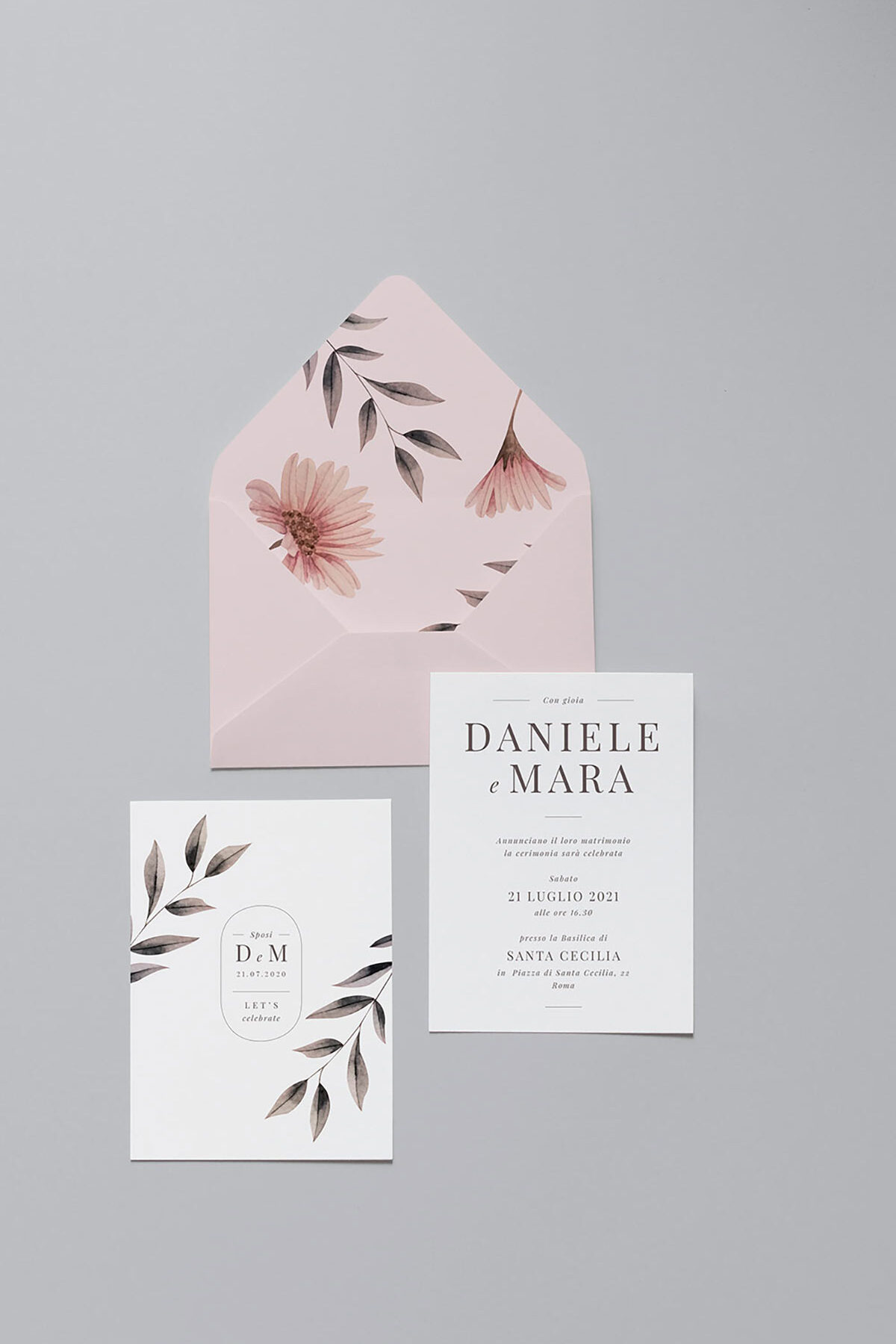 Partecipazione Busta Stampata Blush