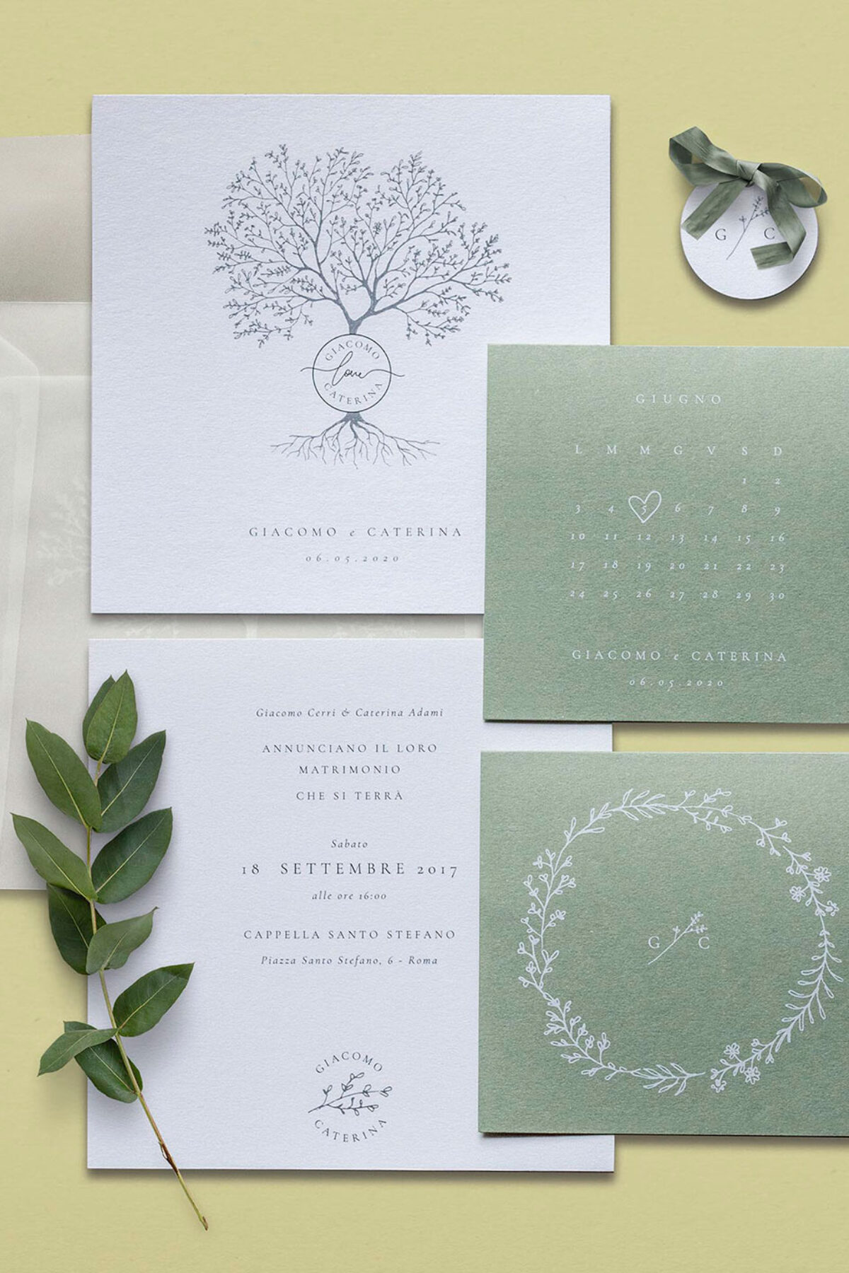 Partecipazione Matrimonio Albero Della Vita Evergreen